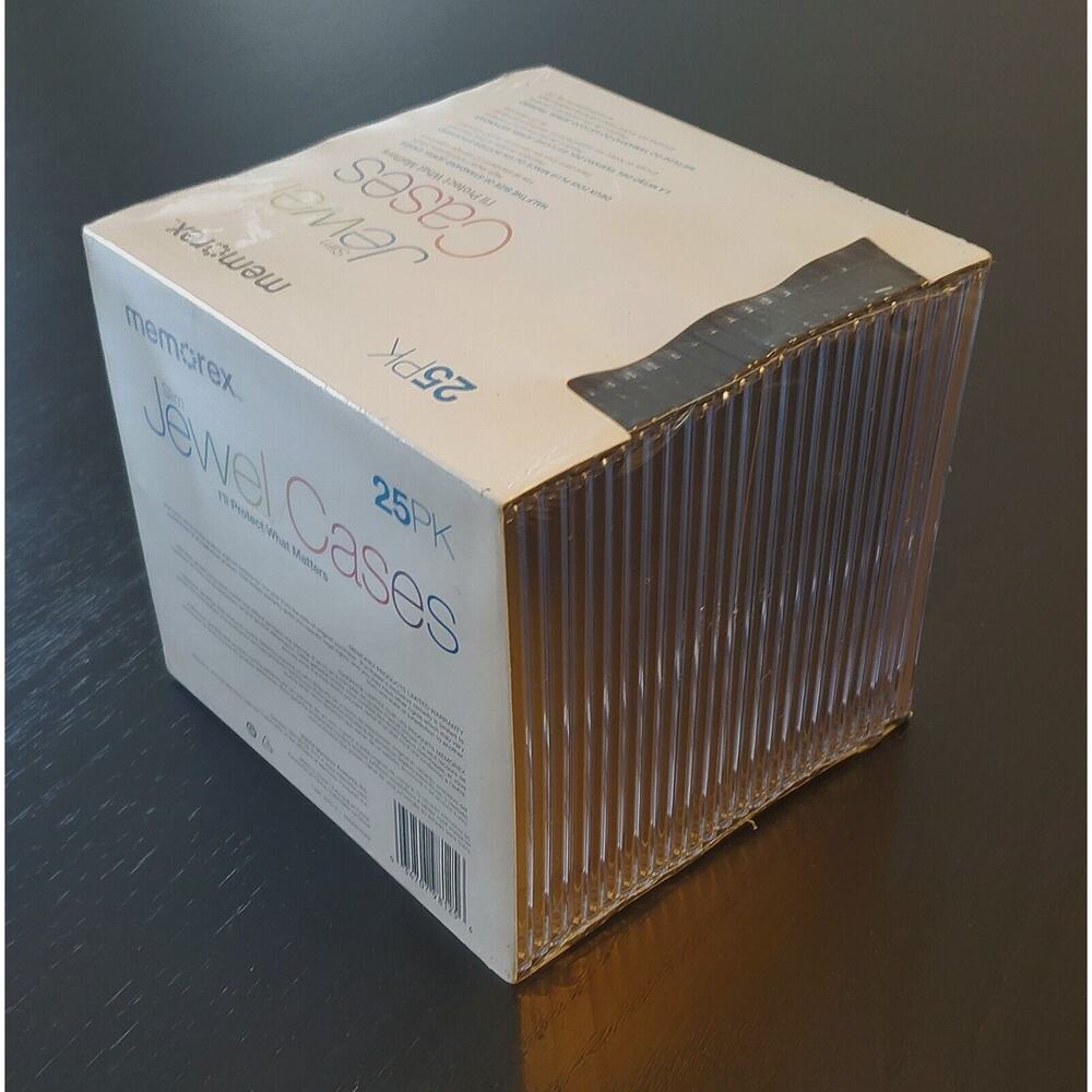 Brand New Sealed Memorex Slim Double Clear Jewel Cases 25 CD/DVD.